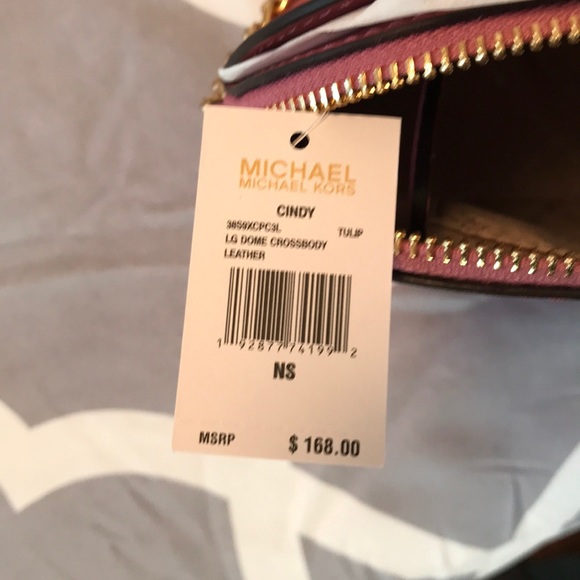 NWT Michael Kors Cindy Dome Pink Saffiano - Picture 7 of 8